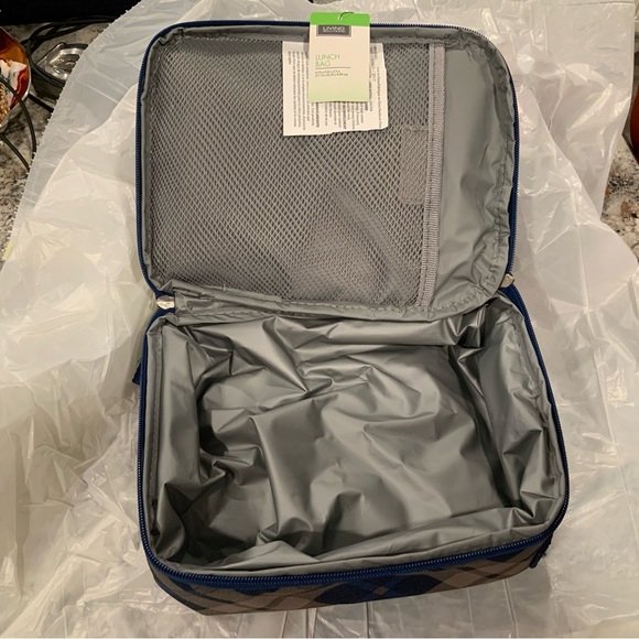 Plaid Insulated Lunchbox With Zipper Pouch New - Picture 7 of 10